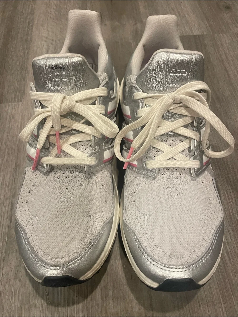 adidas Disney collaboration Silver and Pink Women's Athletic Sneakers